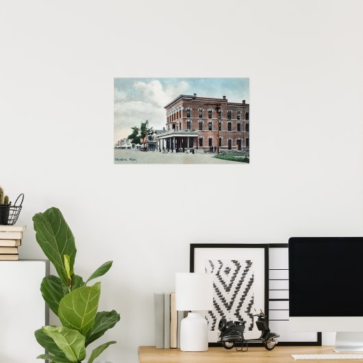 通りSceneGlendive, MT ポスター (ホームオフィス)