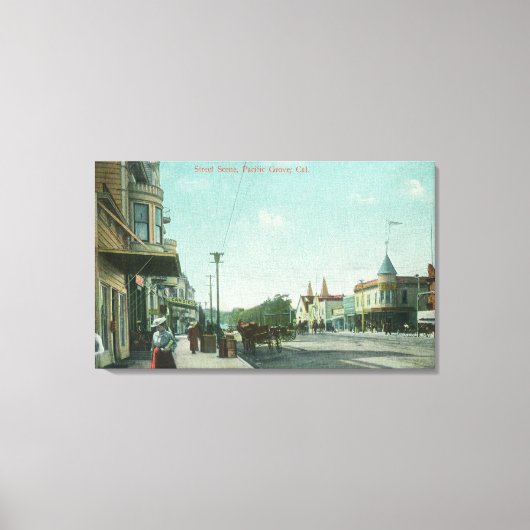 通りScenePacific Grove(カリフォルニア州) キャンバスプリント (正面)
