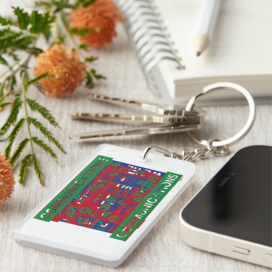 通信の内訳 キーホルダー (正面右)