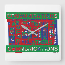 通信の内訳 スクエア壁時計