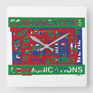 通信の内訳 スクエア壁時計