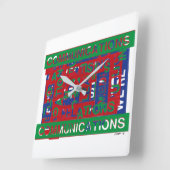 通信の内訳 スクエア壁時計 (傾斜)