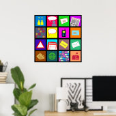 通信タイル壁紙 ポスター (ホームオフィス)