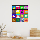 通信タイル壁紙 ポスター (キッチン)