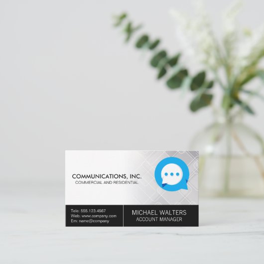通信チャットロゴ 名刺 (スタンド正面)