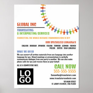 通信デザイン、翻訳者および通訳 ポスター