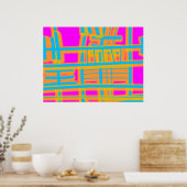 「通信回線」抽象芸術 ポスター (キッチン)