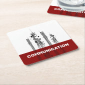 通信塔 スクエアペーパーコースター (アングル)