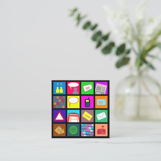 通信技術テンプレートプロフェッショナル スクエア名刺 (スタンド正面)