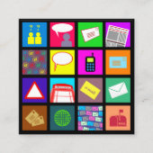 通信技術テンプレートプロフェッショナル スクエア名刺 (正面)