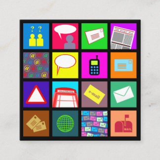 通信技術テンプレートプロフェッショナル スクエア名刺