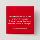 通信 缶バッジ (正面)