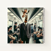 通勤中のマヌルネコ＆キリン ノートブック (裏面)