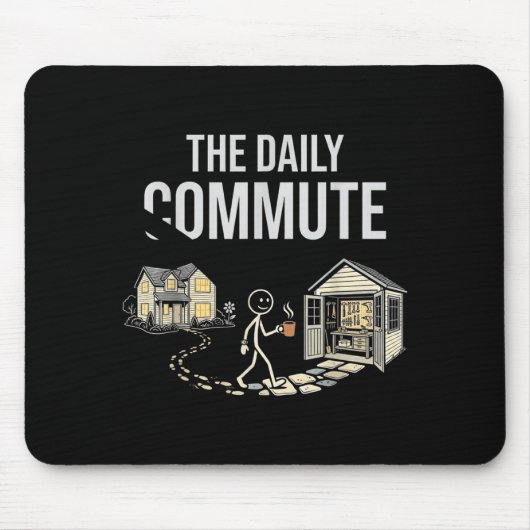 通勤中の大笑い 木工職人 大工 ユーモア マウスパッド (正面)