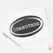 通勤者ステッカー 楕円形シール (封筒)