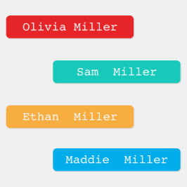 通学カラフル場の防水名ラベル ラベル