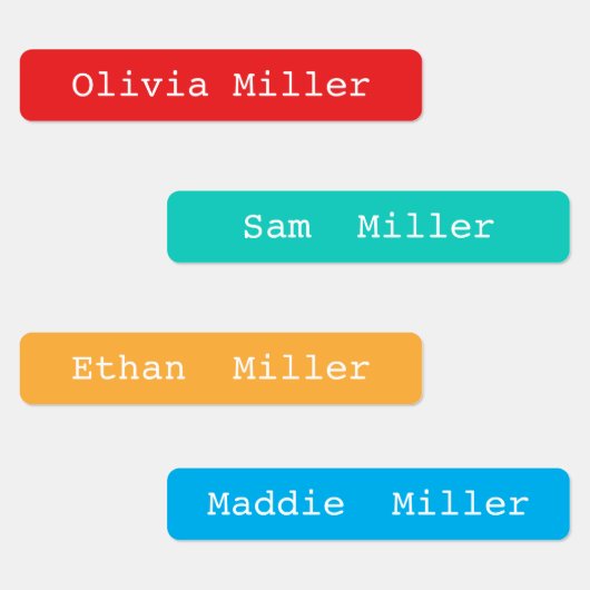 通学カラフル場の防水名ラベル ラベル (グループ)