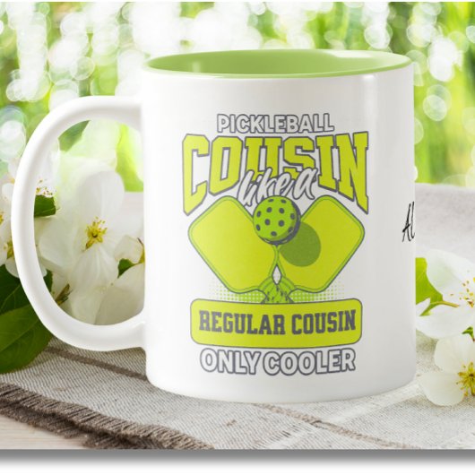 通常のいとこ同様のピクルボールのいとこのみクール ツートーンマグカップ