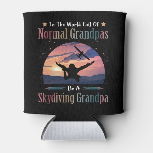 通常のおじいちゃんがいっぱいの世界Beスカイダイビンググランパ 缶クーラー (正面)