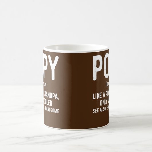 通常のおじいちゃんのようなメンズポピー定義 コーヒーマグカップ (中央)