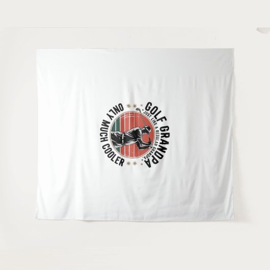 通常のおじいちゃんのようにゴルフのおじいちゃん(2) タペストリー (正面(横))