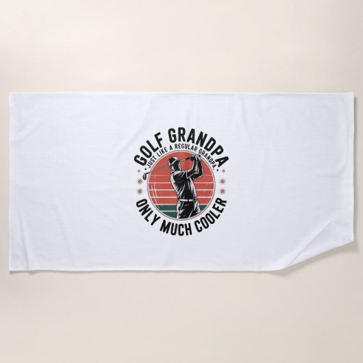 通常のおじいちゃんのようにゴルフのおじいちゃん(2) ビーチタオル (正面)