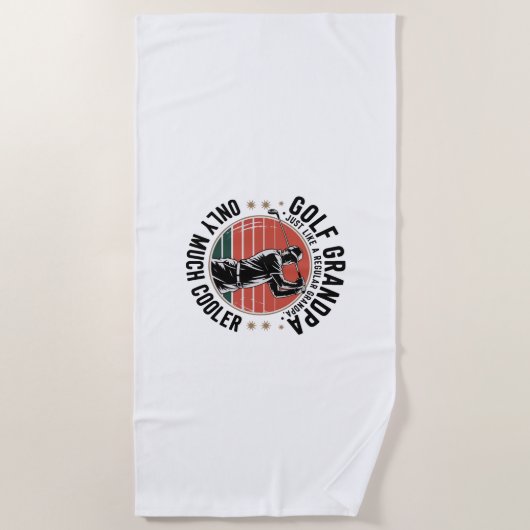通常のおじいちゃんのようにゴルフのおじいちゃん(2) ビーチタオル (正面)