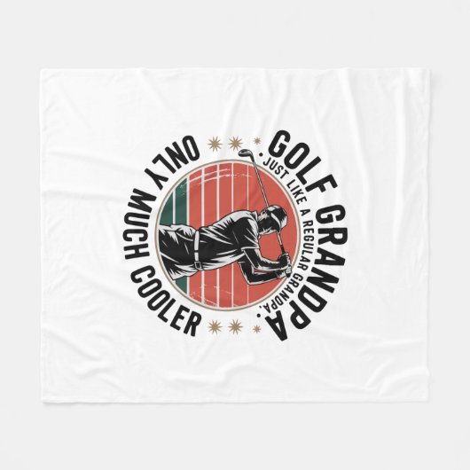 通常のおじいちゃんのようにゴルフのおじいちゃん(2) フリースブランケット (正面(横))