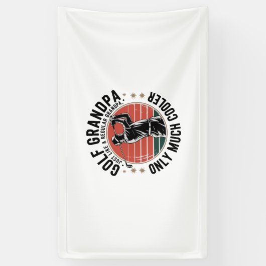 通常のおじいちゃんのようにゴルフのおじいちゃん(2) 横断幕 (縦)