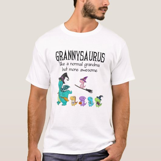 通常のおばあちゃんのようなグラニーSaurus - Dinosaurus Gif Tシャツ (正面)