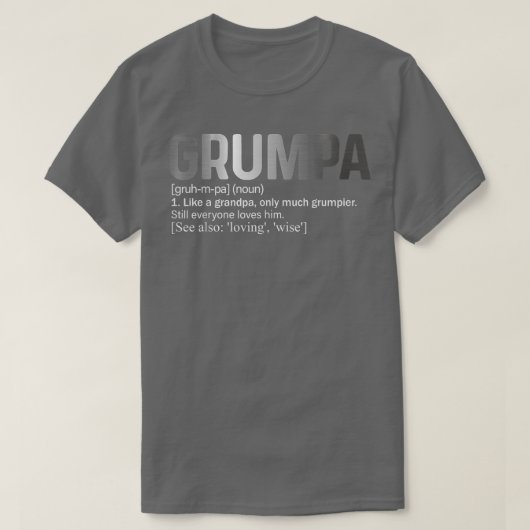 通常のおもしろいおじいさんのようなメンズグレンパ定義 Tシャツ (デザイン正面)