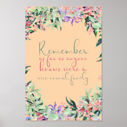 通常のおもしろいファミリ引用文 ポスター (正面)