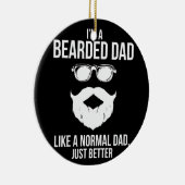 通常のちょうど良いヒゲのユーモアのような髭のパパ セラミックオーナメント (右)