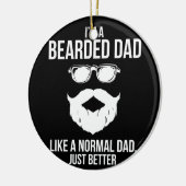 通常のちょうど良いヒゲのユーモアのような髭のパパ セラミックオーナメント (左)
