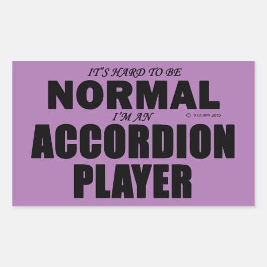 通常のアコーディオンプレーヤーの矩形ステッカー 長方形シール (正面)