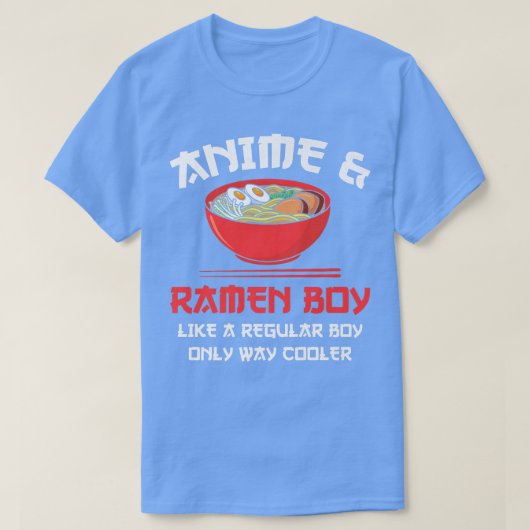 通常のアニメやフレームのようなメンズアニメ&ラーメン少年 Tシャツ (デザイン正面)