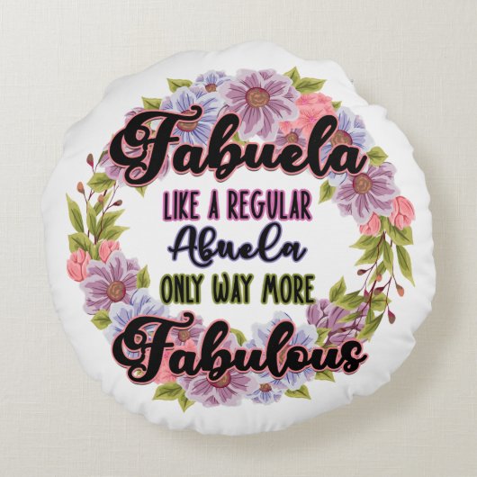 通常のアブエラのようなファブエラは素晴らしい ラウンドクッション (裏面)