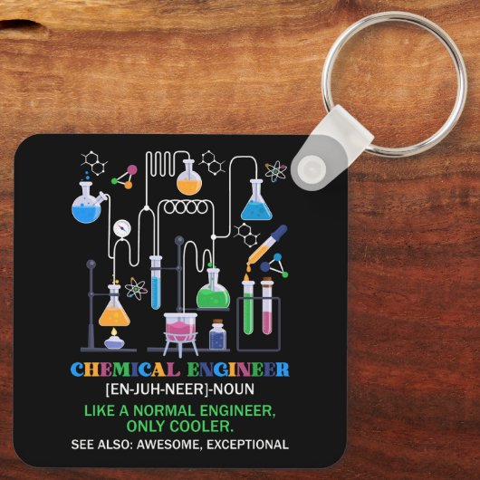 通常のエンジンと同様のケミカルエンジニア定義 キーホルダー (裏面)