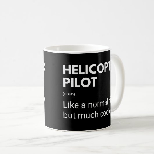 通常のパイロットのようにヘリコプターのパイロットがクールある コーヒーマグカップ (正面右)