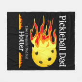 通常のパパのようにピックボールパパが熱い暗い フリースブランケット (正面(横))