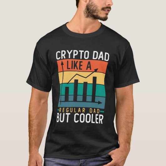 通常のパパのようにBitcoinを使用したクール暗号パパ Tシャツ (正面)