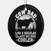 通常のパパ牛のようなメスの牛のおもしろいパパ セラミックオーナメント (左)