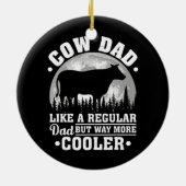 通常のパパ牛のようなメスの牛のおもしろいパパ セラミックオーナメント (裏面)