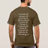 通常の容疑者バンド世界旅行のワイシャツ Tシャツ (裏面)