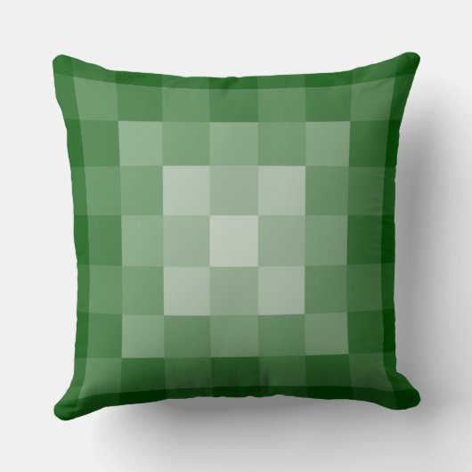 通常の幾何学模様(緑の濃淡)正方形タイルのピクセル クッション (裏面)