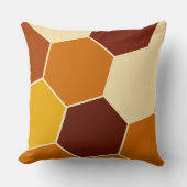 通常の幾何学的なオレンジ色の六角形パターン クッション (正面)