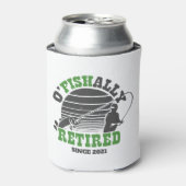 通常の退職した魚釣り退職ギフトグリーン 缶クーラー (缶正面)