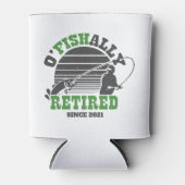 通常の退職した魚釣り退職ギフトグリーン 缶クーラー (正面)