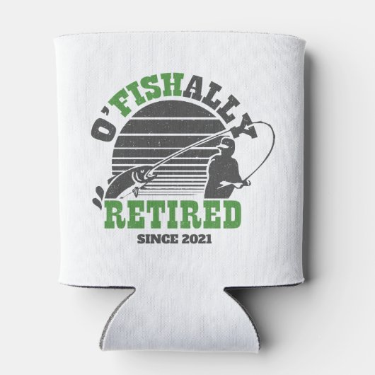 通常の退職した魚釣り退職ギフトグリーン 缶クーラー (裏面)