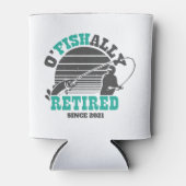 通常の退職した魚釣り退職ギフトティール（緑がかった色） 缶クーラー (正面)